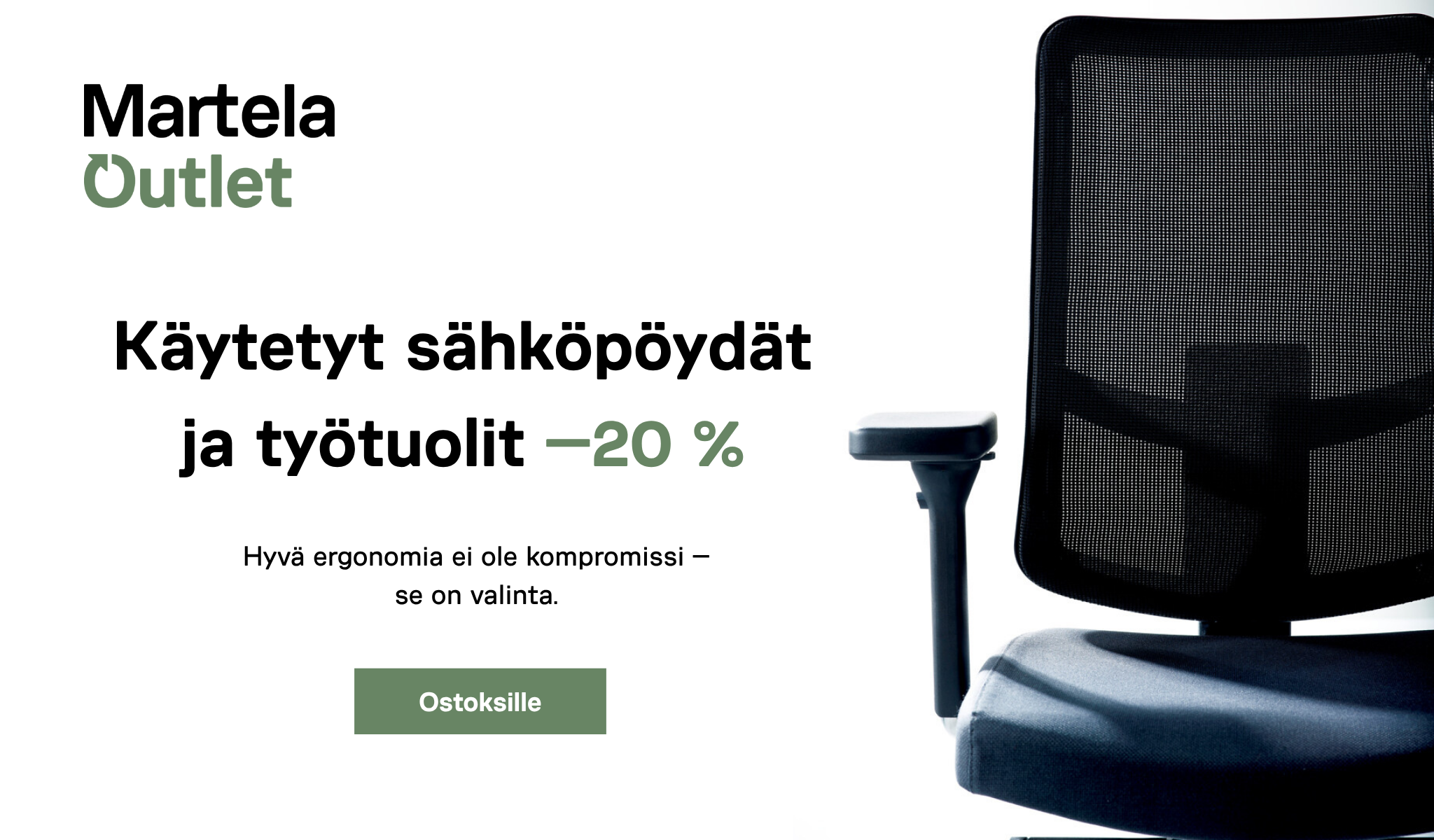 Kaikki työtuolit ja sähköpöydät -20 %