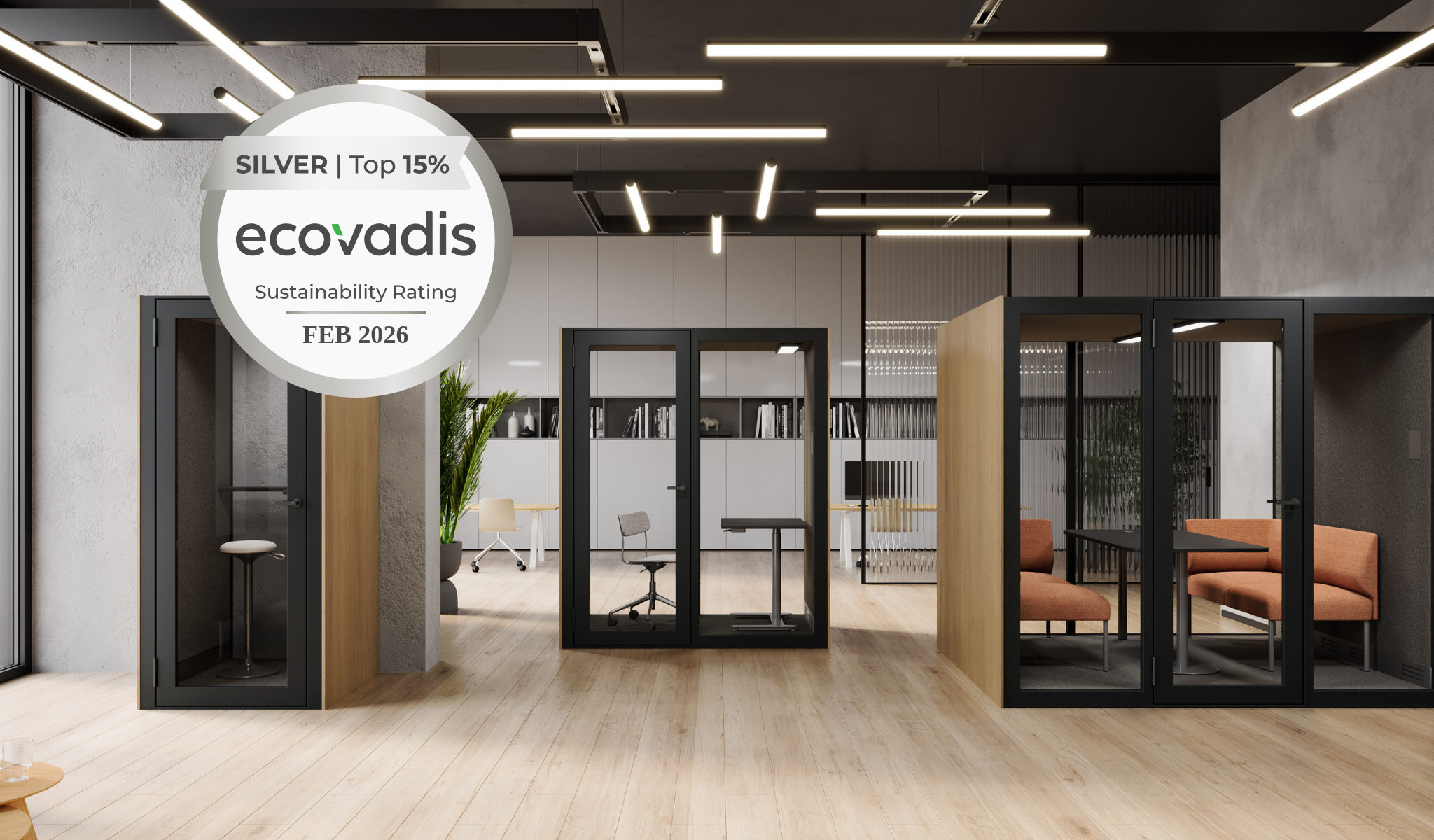 Martela Sono Family booths and EcoVadis silver medal