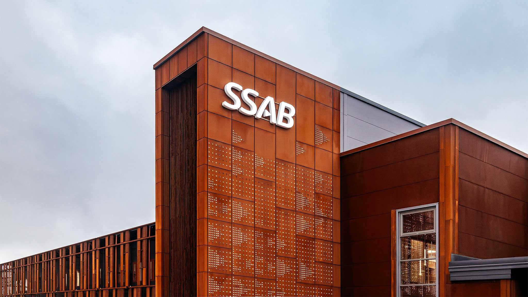 SSAB:s Cor-ten stålfasad