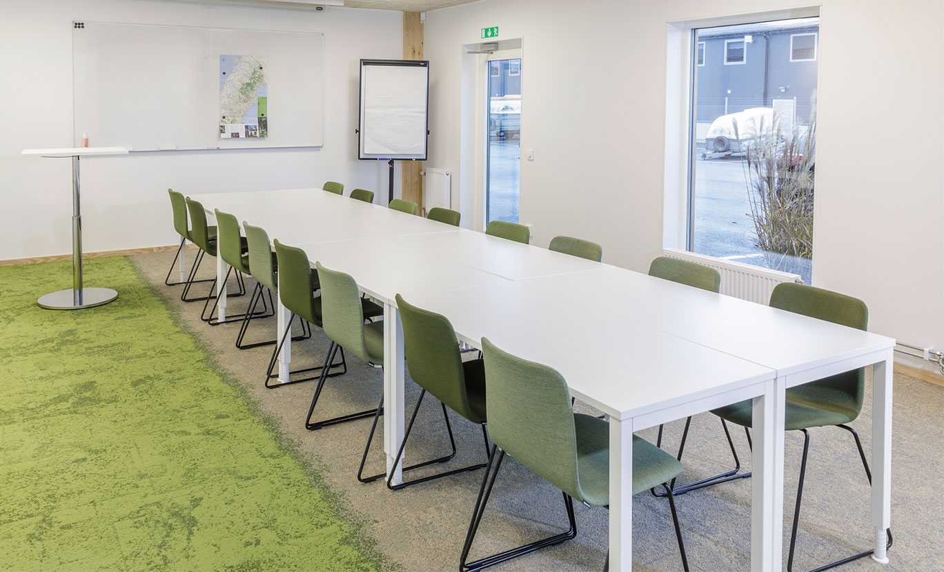 Martela's Sola chairs and Alku & Spot tables at ALFA's head office in Jönköping, Sweden