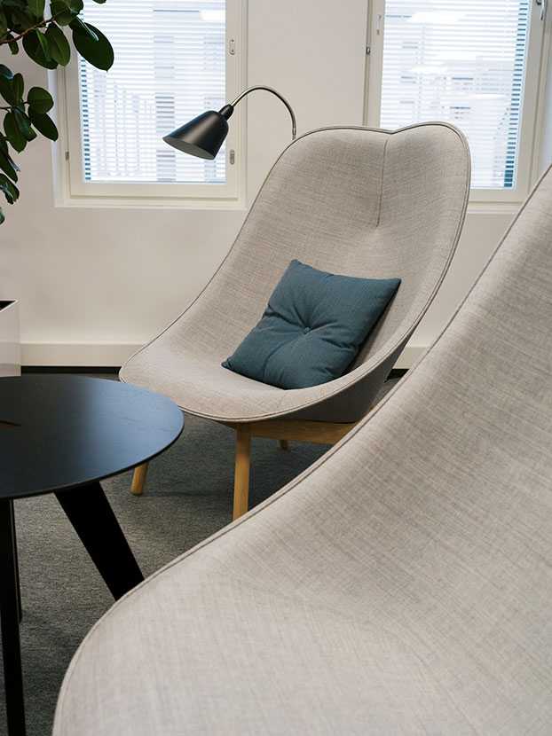 Chairs in the new premises of Alva-yhtiöt