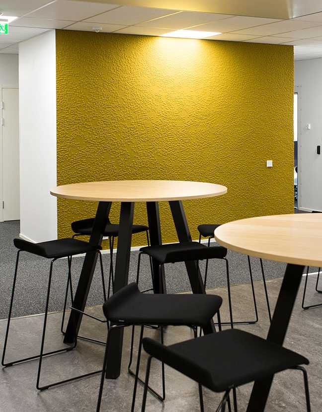 Martela's Form chairs and Frankie tables at Bittium's head office in Oulu, Finland