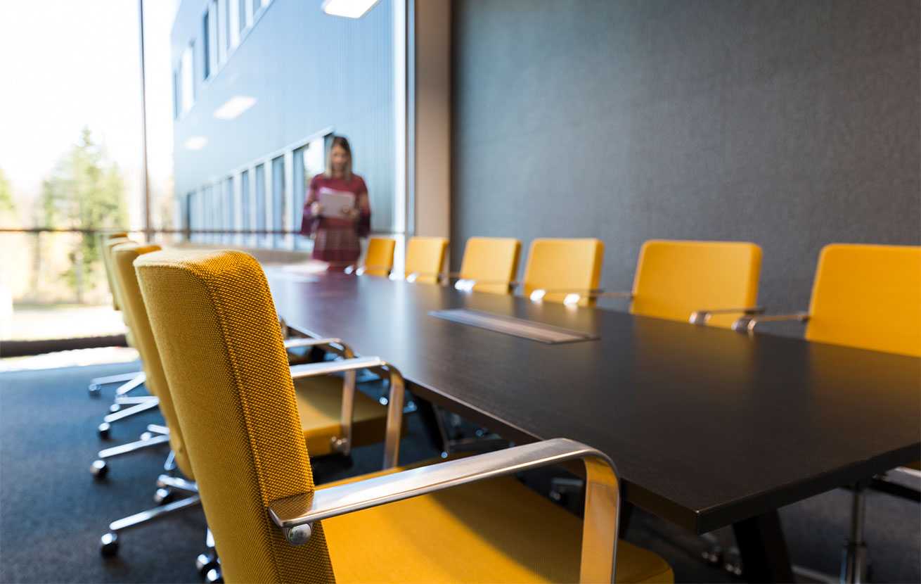 Martela's SoftX chairs and Frankie conference table at Bittium's head office in Oulu, Finland