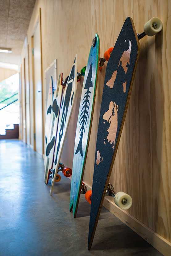 Skateboards at Drøbak Montessori School in Norway