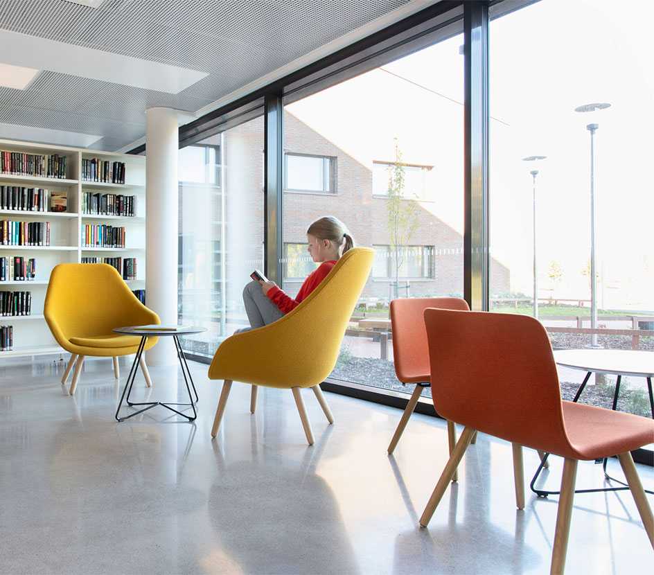 Martela's Sola lounge chairs at Syvälahti Community Centre in Turku, Finland