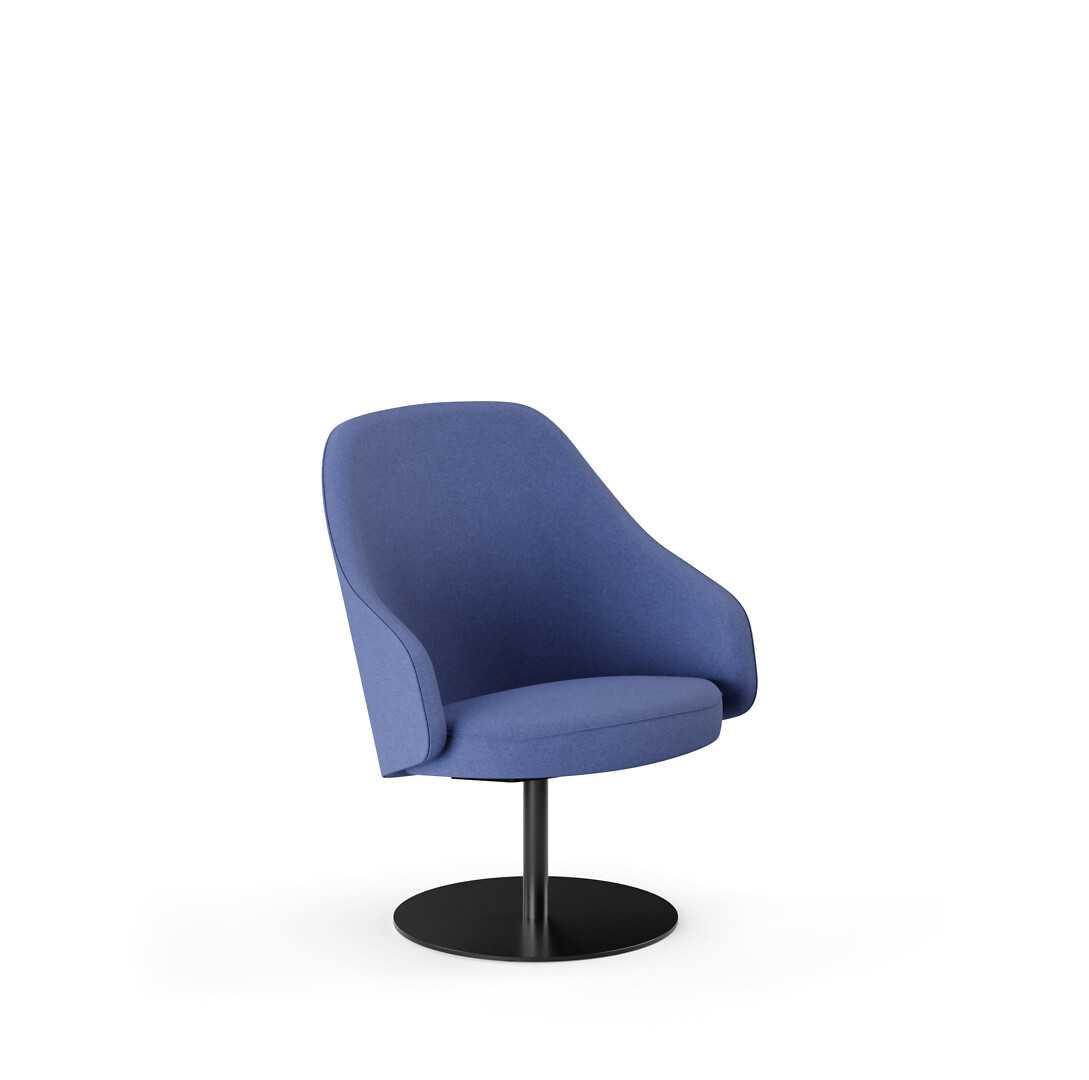 Sola Grande - Easy chair with disc base and armrests | Martela