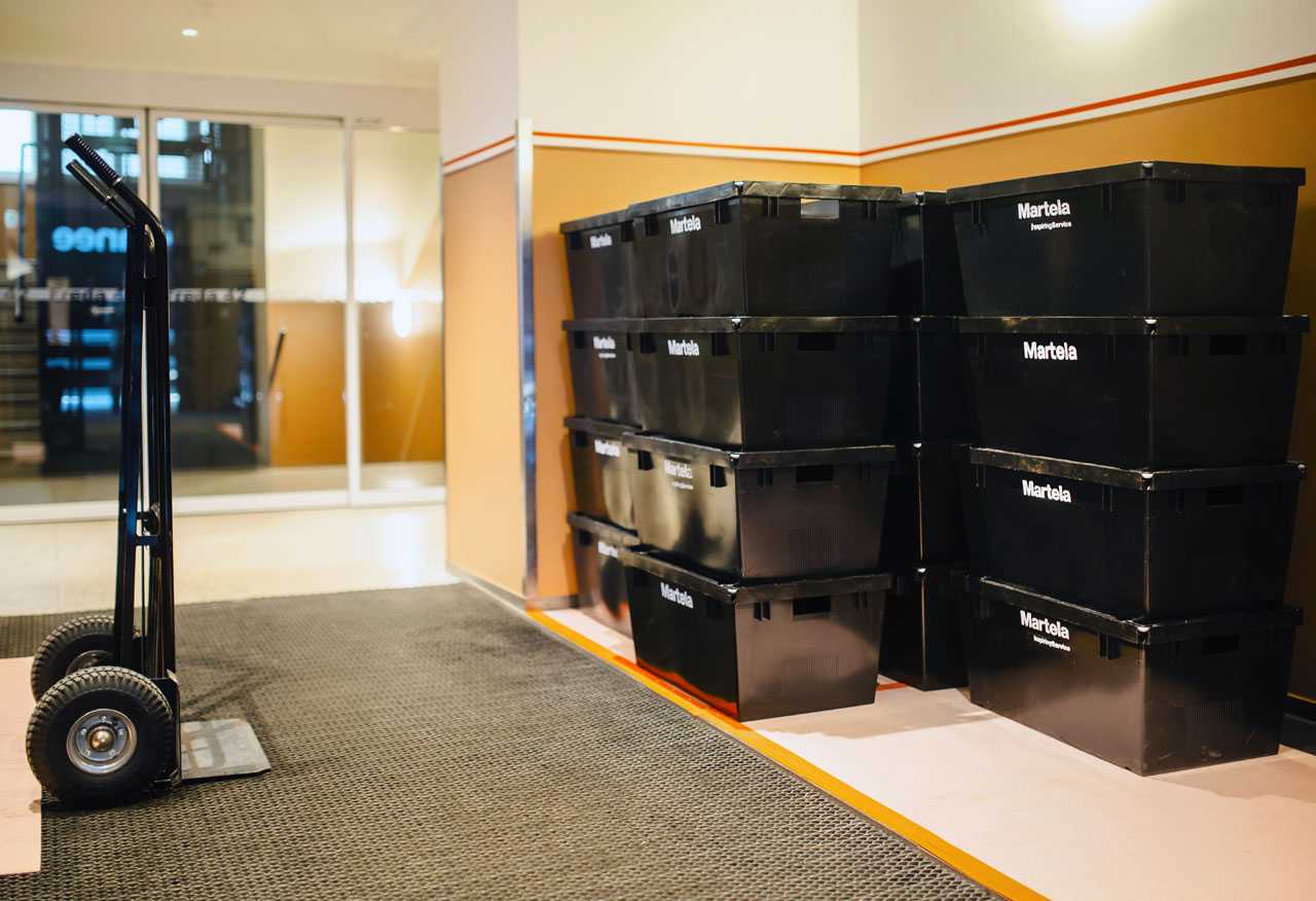Moving boxes in the office