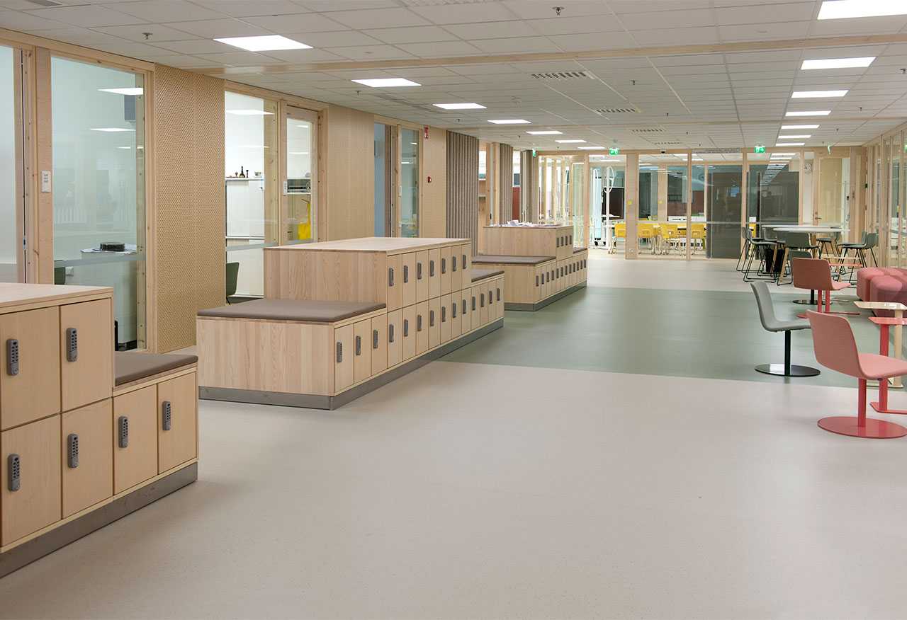Korridor i Mansikkala skolcenter