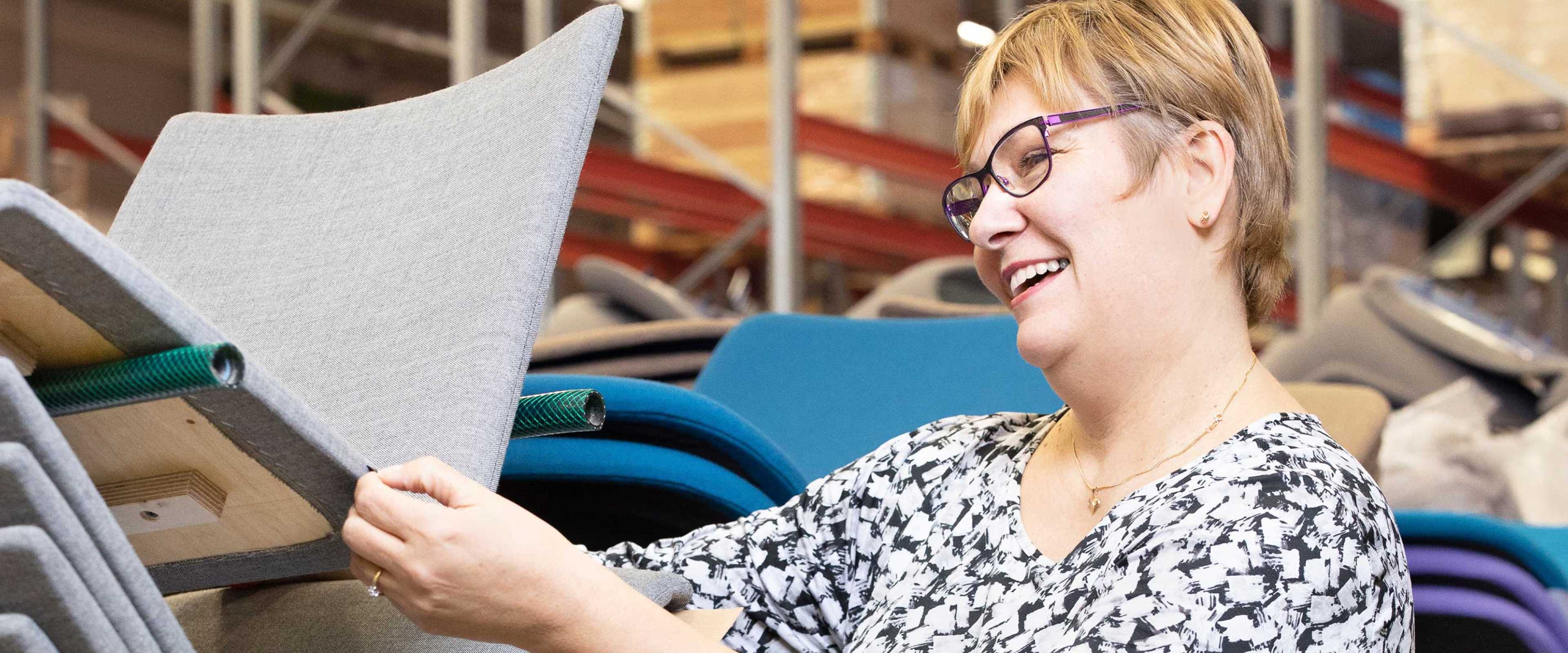 A woman at the factory