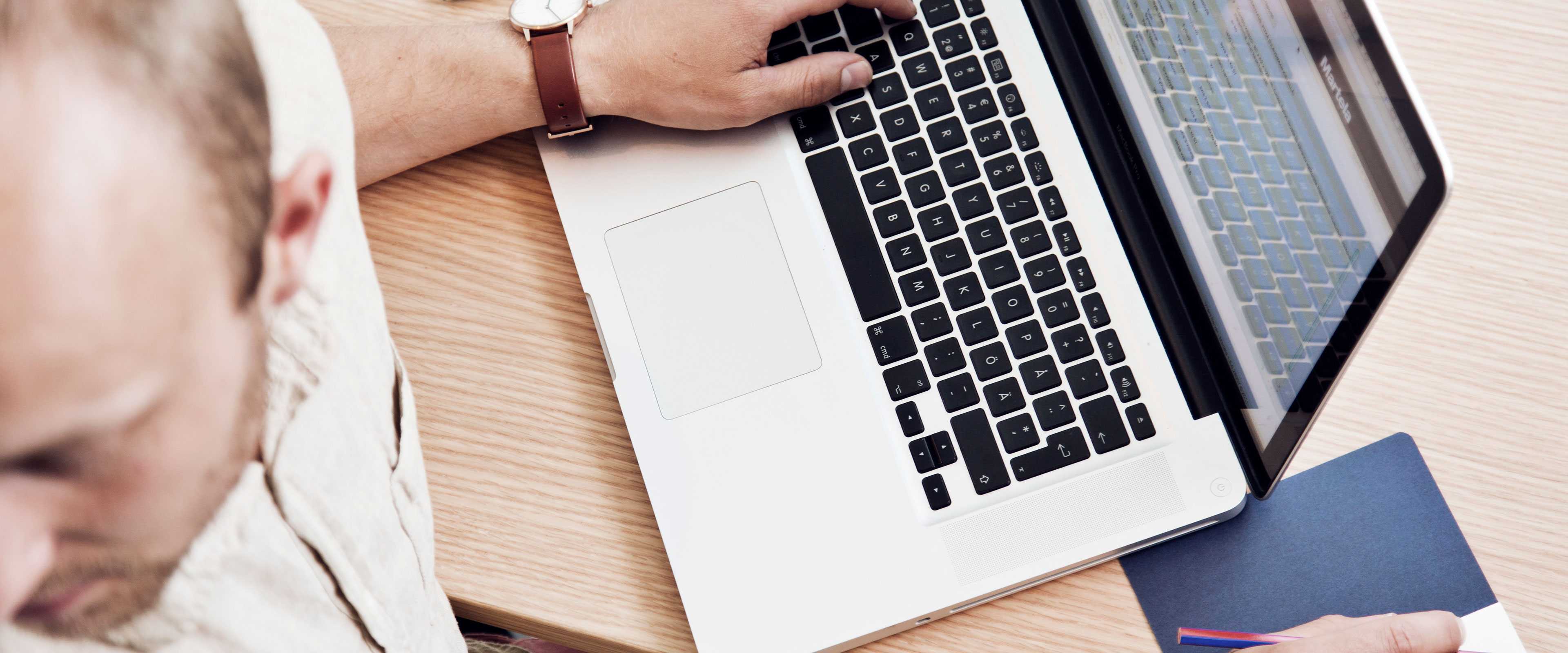 Man working with laptop
