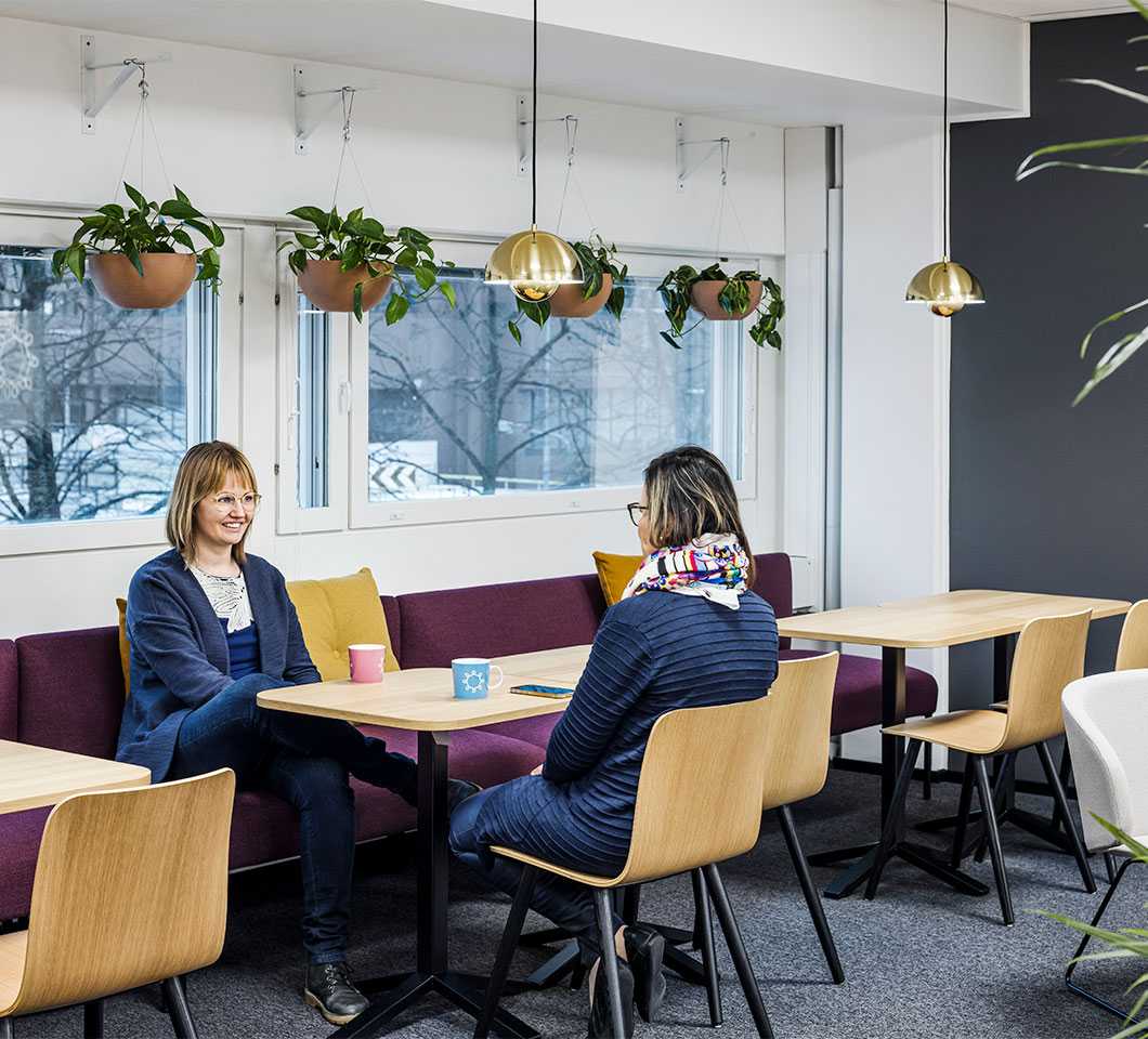 Two people having coffee