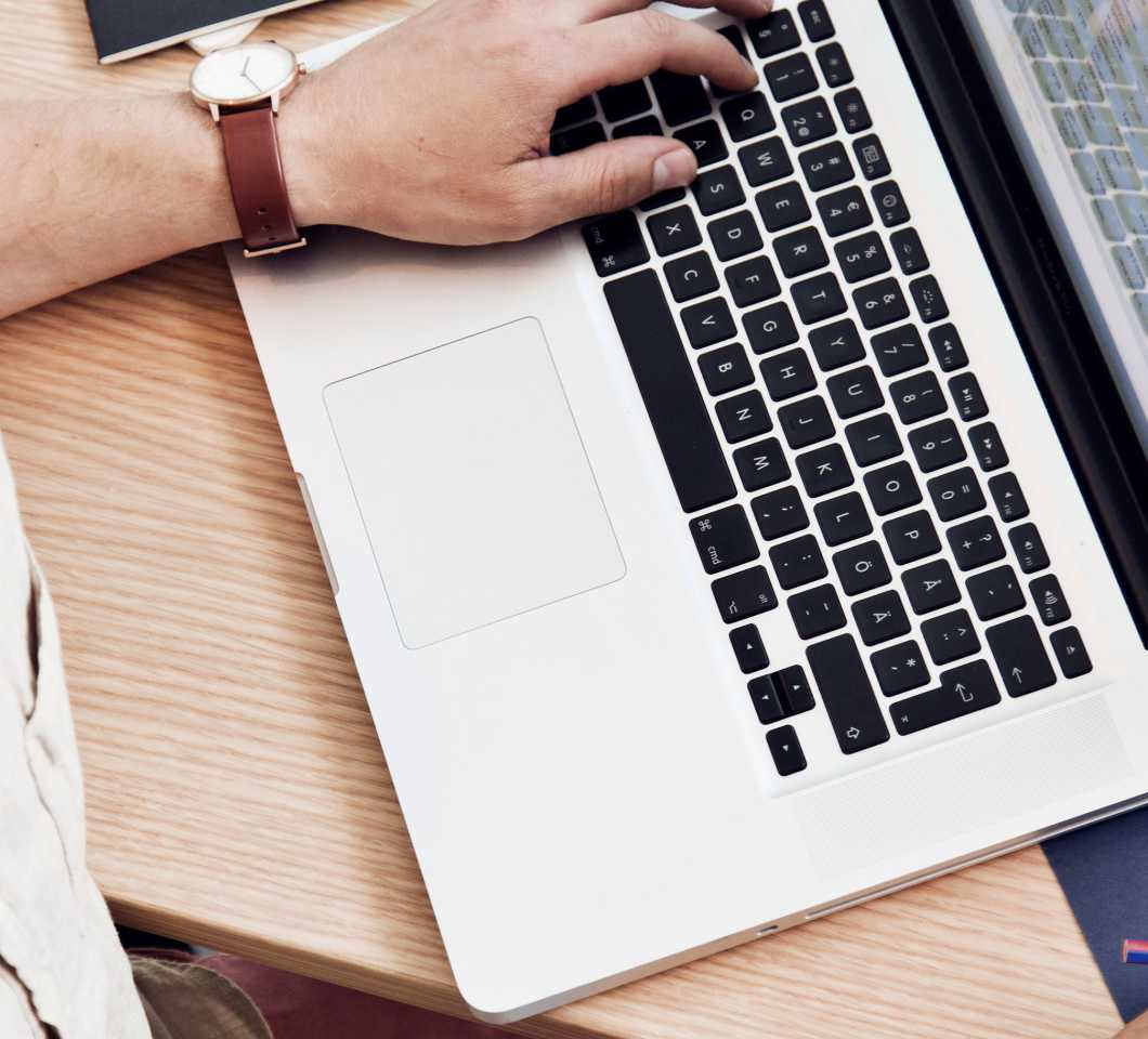 Man working with laptop